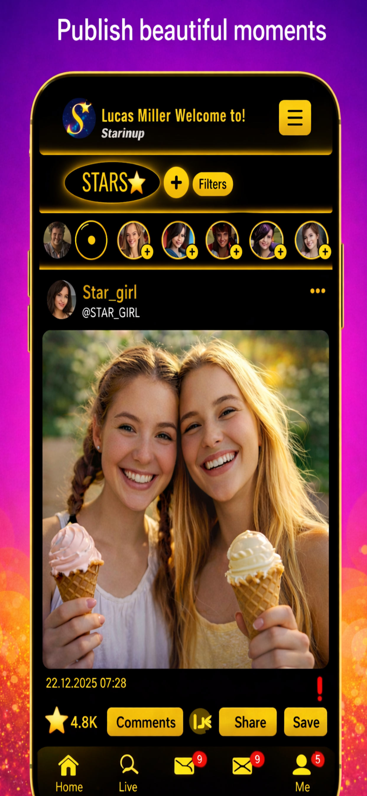 Starinup mobile screen 3