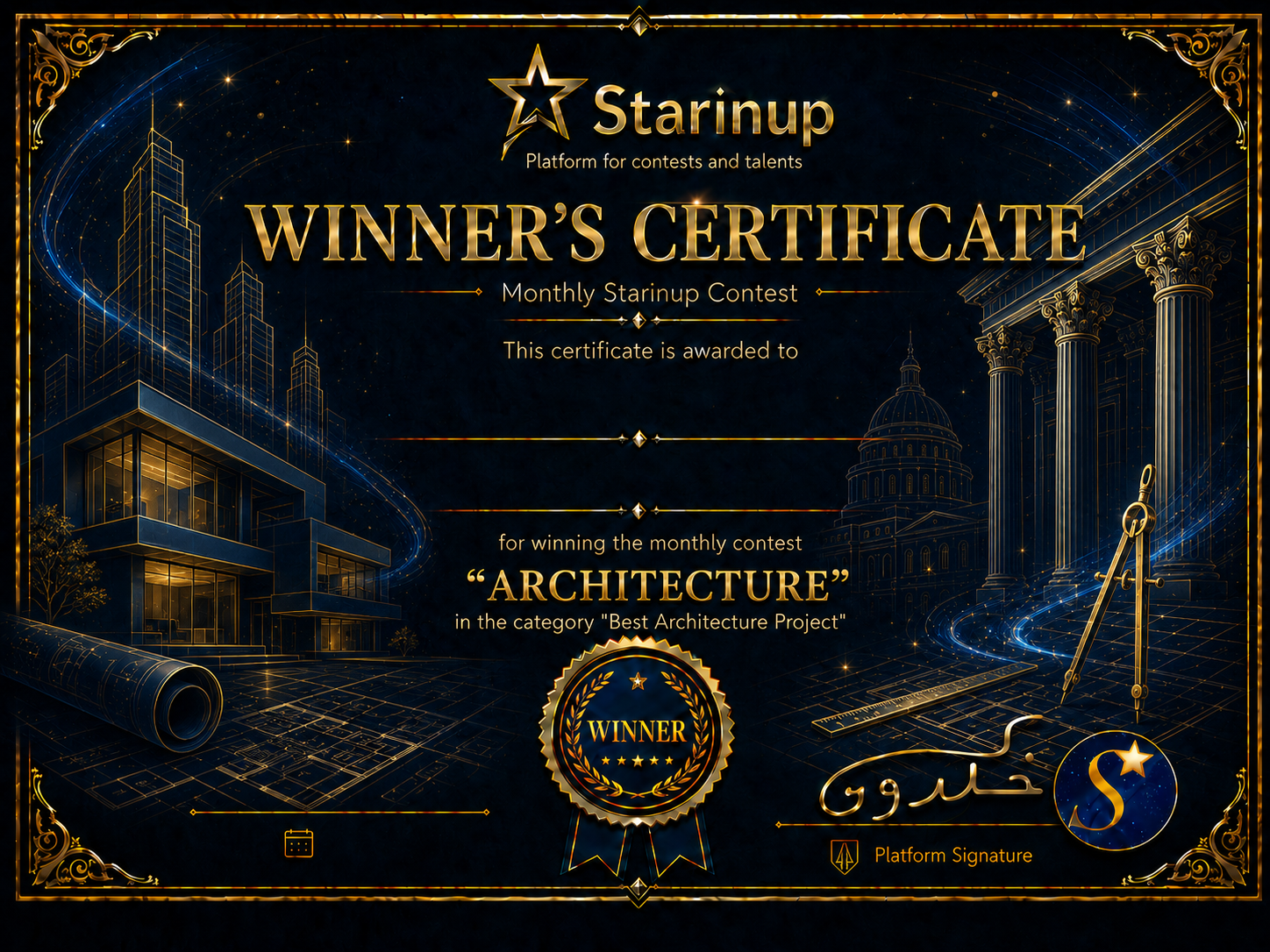 Architecture winner certificate